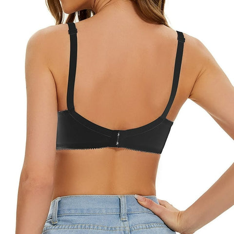 Curvypower | Australia Bras Low Back Underwire Plus Size Adjustable Strap Lace Push Up Bra