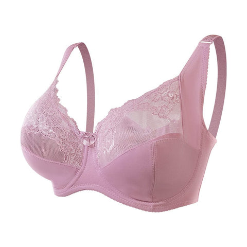 Curvypower | Australia Bras Pink / 42/95FG Plus Size Underwire Push Up Lace Bra