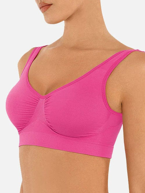 Curvypower | Australia Bras Pink / S Women's Comfortable Non Wired Sleep Lounge Bra With Wide Straps
