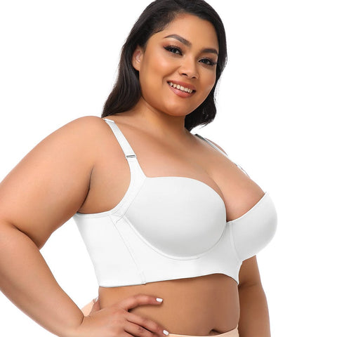 Curvypower | Australia Bras Plus Size Comfortable Longline Push Up Bra with Adjustable Straps