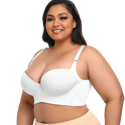 Curvypower | Australia Bras Plus Size Comfortable Longline Push Up Bra with Adjustable Straps