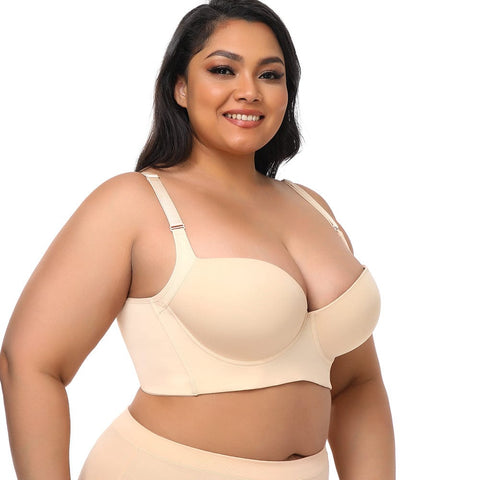 Curvypower | Australia Bras Plus Size Comfortable Longline Push Up Bra with Adjustable Straps