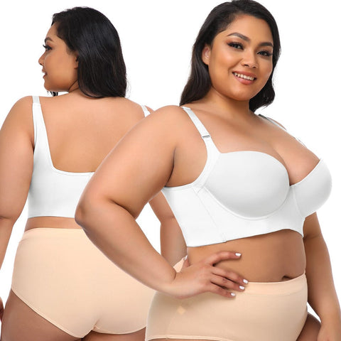 Curvypower | Australia Bras Plus Size Comfortable Longline Push Up Bra with Adjustable Straps