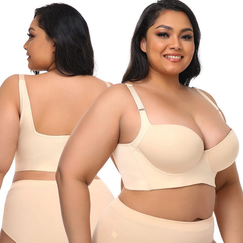 Curvypower | Australia Bras Plus Size Comfortable Longline Push Up Bra with Adjustable Straps