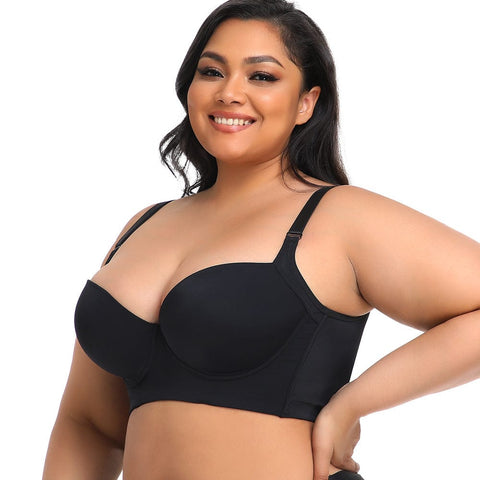 Curvypower | Australia Bras Plus Size Comfortable Longline Push Up Bra with Adjustable Straps