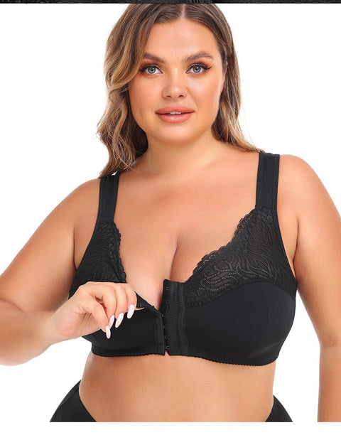 Curvypower | Australia Bras Plus Size Front Fastening Shaping Push Up Lace Bra
