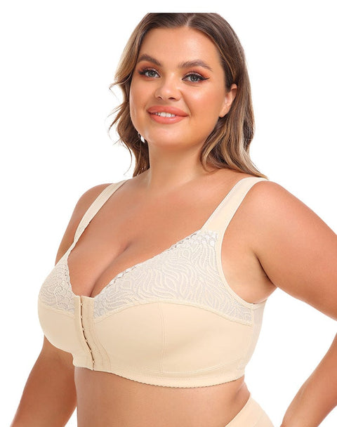 Curvypower | Australia Bras Plus Size Front Fastening Shaping Push Up Lace Bra