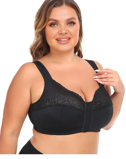 Curvypower | Australia Bras Plus Size Front Fastening Shaping Push Up Lace Bra