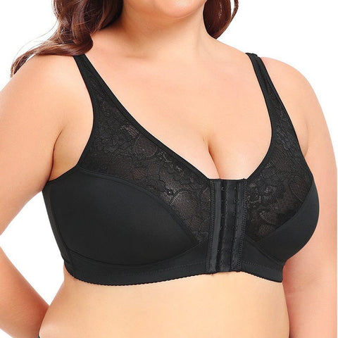 Curvypower | Australia Bras Plus Size Front Fastening Shaping Support Lace Bra