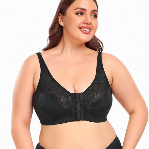 Curvypower | Australia Bras Plus Size Front Fastening Shaping Support Lace Bra