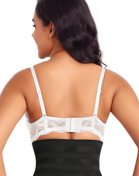 Curvypower | Australia Bras Plus Size Plunge Lace Push Up Bra with Adjustable Straps