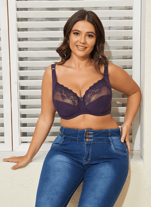 Curvypower | Australia Bras Plus Size Underwire Push Up Lace Bra