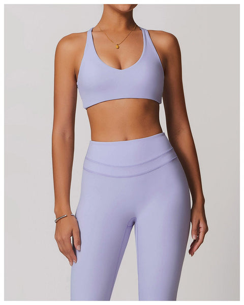 Curvypower | Australia Bras Purple / S Women Support Sports Yoga Bra with Adjustable Cross Shoulder Straps