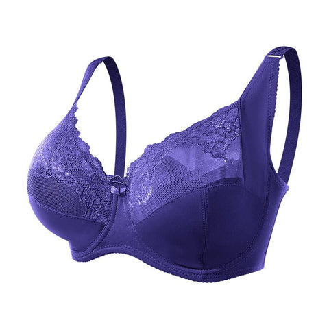 Curvypower | Australia Bras Sapphire Blue / 42/95FG Plus Size Underwire Push Up Lace Bra