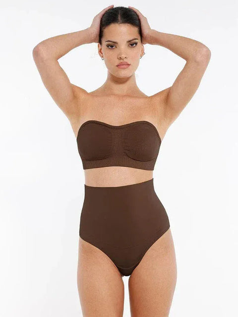 Curvypower | Australia Bras Seamless Bandeau Strapless Brassiere Non Wired push up Bra with Removable Pads