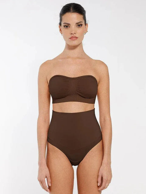 Curvypower | Australia Bras Seamless Bandeau Strapless Brassiere Non Wired push up Bra with Removable Pads