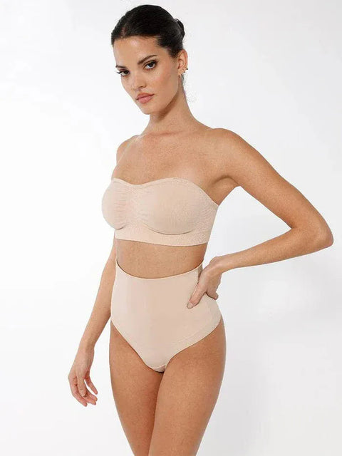 Curvypower | Australia Bras Seamless Bandeau Strapless Brassiere Non Wired push up Bra with Removable Pads