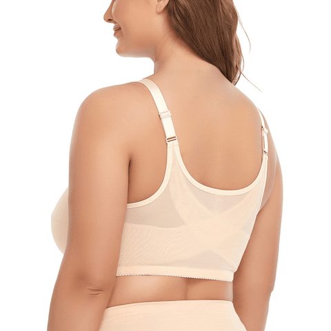 Curvypower | Australia Bras Seamless Full-Cup Front Fastening Wireless Shaping Back Support Bra