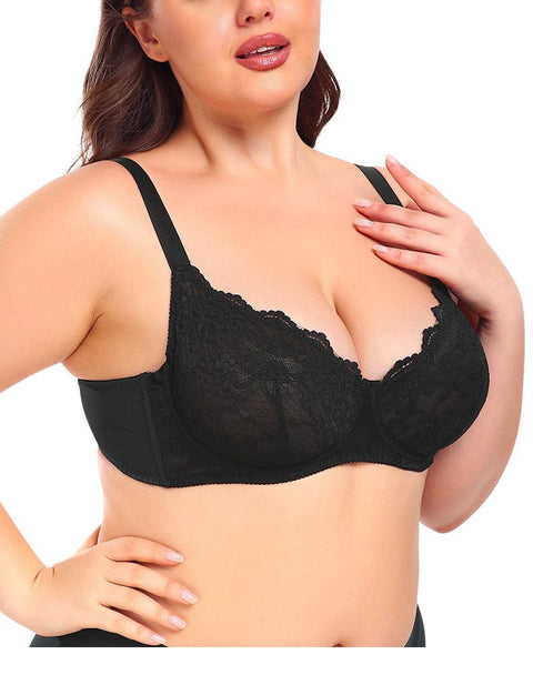 Curvypower | Australia Bras Ultra Thin Lace Push Up Bra with Ring Steel