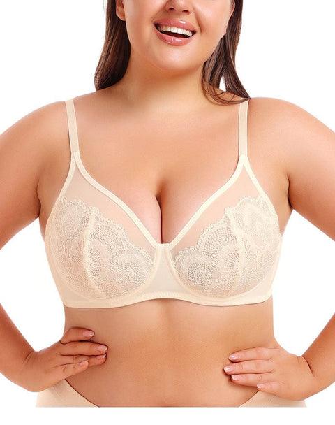 Curvypower | Australia Bras Women Plus Size Lace Bra with Underwired Chest Support