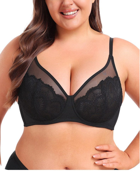 Curvypower | Australia Bras Women Plus Size Lace Bra with Underwired Chest Support