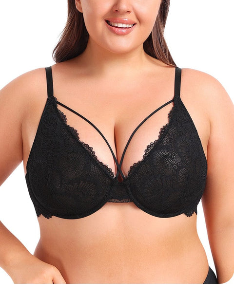 Curvypower | Australia Bras Women's Supportive Ultra-Thin Lace Bra with Underwire