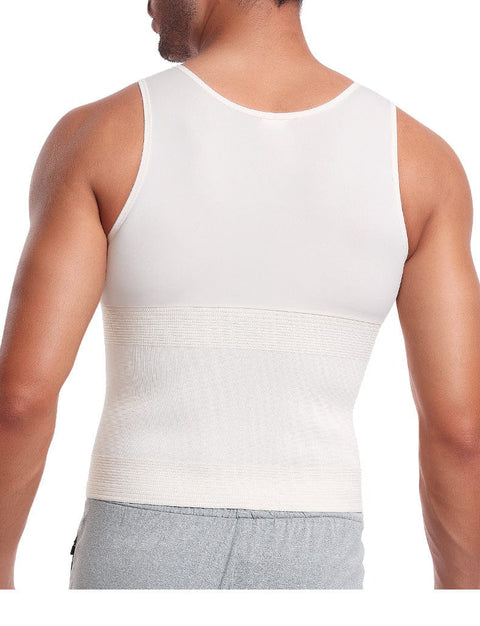 Curvypower | Australia Compression Shirt Men Tummy Control Compression Shirt Tank Top with Hook and Eye Closure
