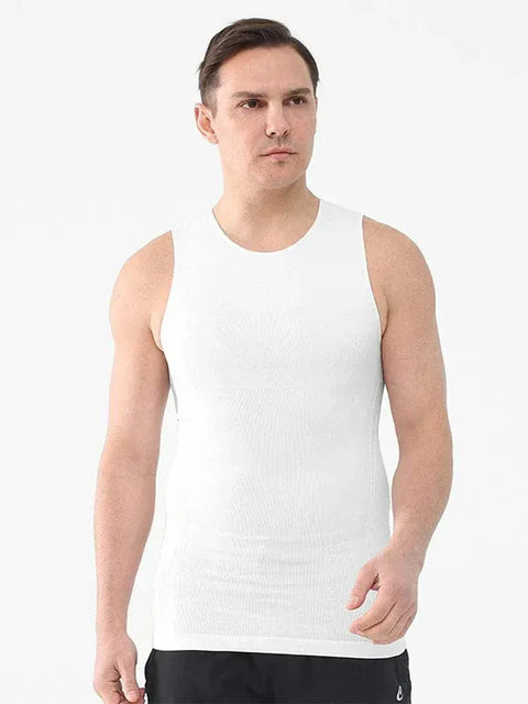 Curvypower | Australia Compression Shirt White / S Men's Tummy Control Tank Top Shaping Compression Shirt