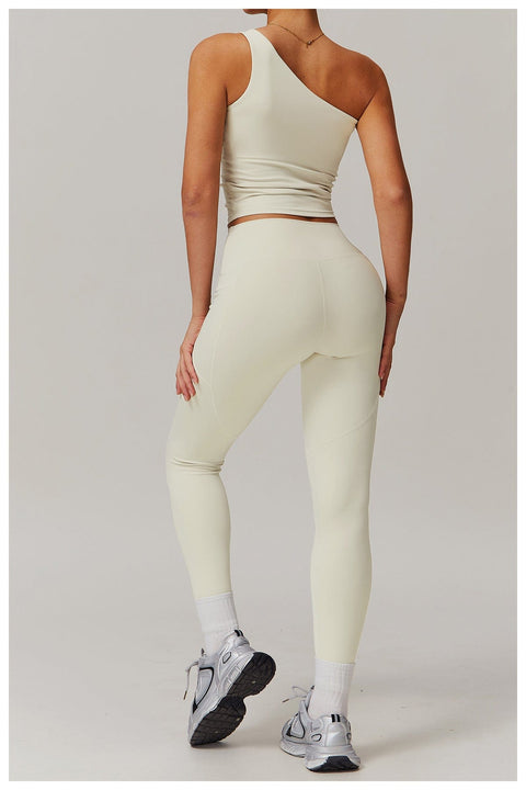 Curvypower | Australia Crop Top One Shoulder Workout Shaping Crop Top with Removable Chest Pads
