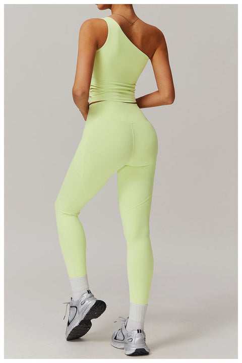 Curvypower | Australia Crop Top One Shoulder Workout Shaping Crop Top with Removable Chest Pads