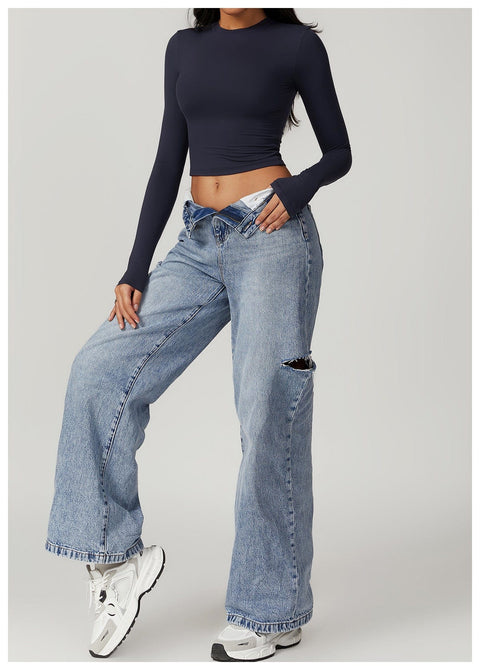 Curvypower | Australia Crop Top Women Seamless Long Sleeve Yoga Shaping Crop Top