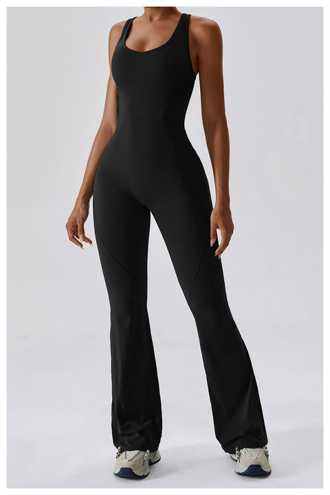 Curvypower | Australia Jumpsuit Advanced Black / S Backless Flared Tummy Control Shaping Jumpsuit For Women