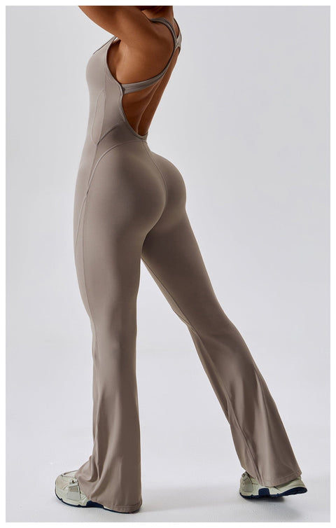 Curvypower | Australia Jumpsuit Backless Flared Tummy Control Shaping Jumpsuit For Women