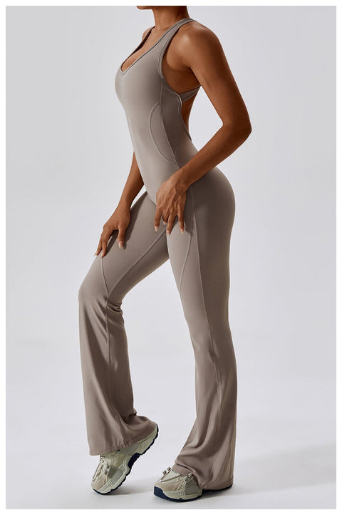 Curvypower | Australia Jumpsuit Backless Flared Tummy Control Shaping Jumpsuit For Women