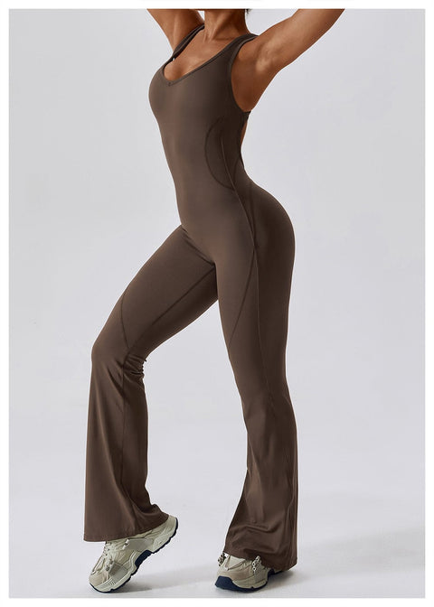 Curvypower | Australia Jumpsuit Backless Flared Tummy Control Shaping Jumpsuit For Women