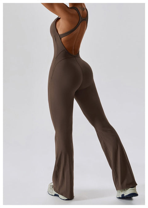 Curvypower | Australia Jumpsuit Backless Flared Tummy Control Shaping Jumpsuit For Women