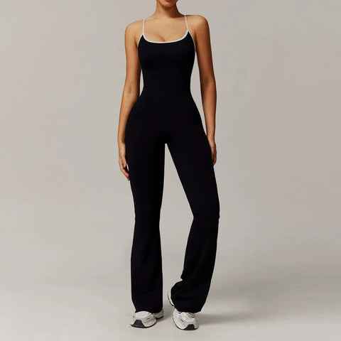 Curvypower | Australia Jumpsuit Black / S Women Tummy Control Flared Cross-Back Shaping Jumpsuit