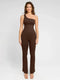 Curvypower | Australia Jumpsuit Brown / XS/S Seamless One Shoulder Flared Shaper Jumpsuit