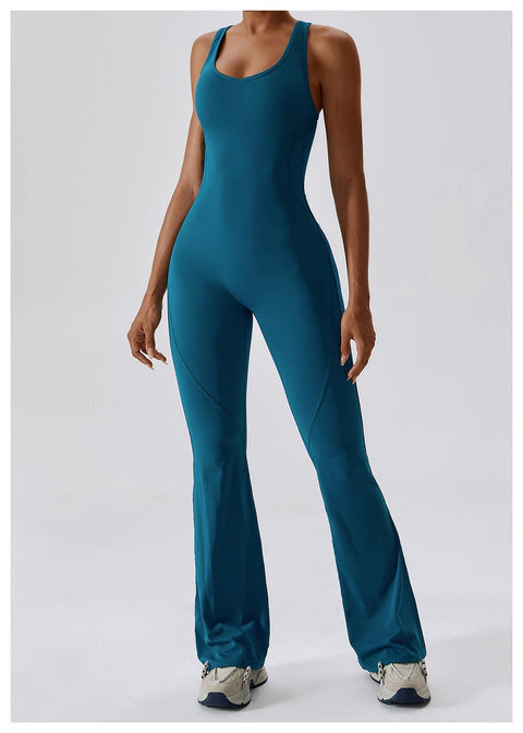 Curvypower | Australia Jumpsuit Deep Sea Blue / S Backless Flared Tummy Control Shaping Jumpsuit For Women
