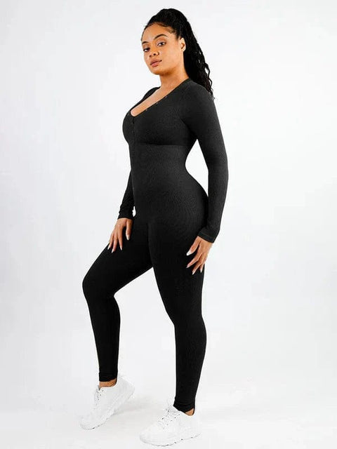 CurvyPower | Australia Jumpsuit Full Body Bodysuit Deep V High Elastic Shaping Jumpsuit