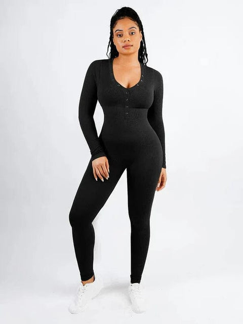 CurvyPower | Australia Jumpsuit Full Body Bodysuit Deep V High Elastic Shaping Jumpsuit