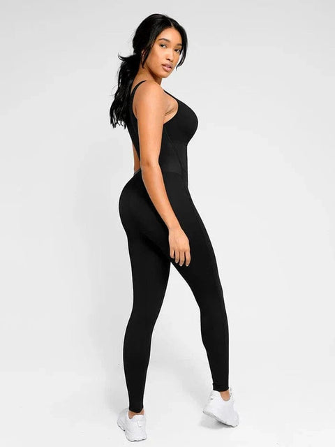 CurvyPower | Australia Jumpsuit Gym sports Shapewear Jumpsuit with Front Zipper