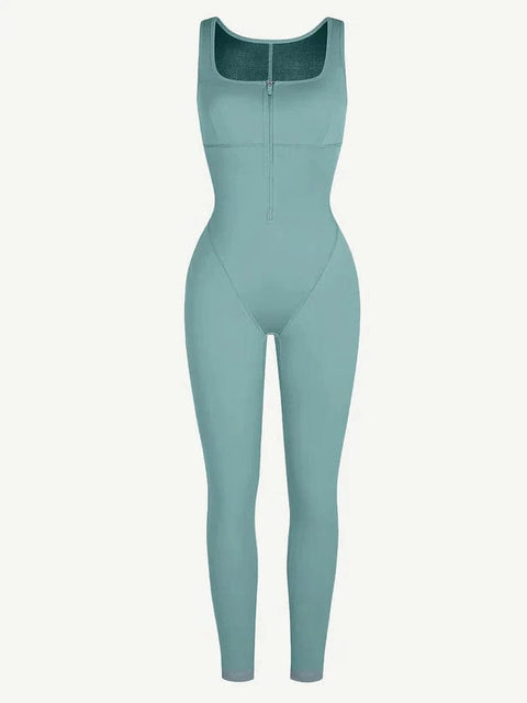 CurvyPower | Australia Jumpsuit Gym sports Shapewear Jumpsuit with Front Zipper