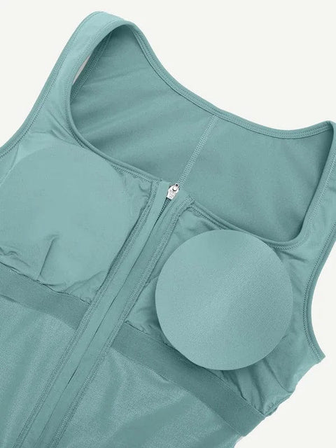 CurvyPower | Australia Jumpsuit Gym sports Shapewear Jumpsuit with Front Zipper