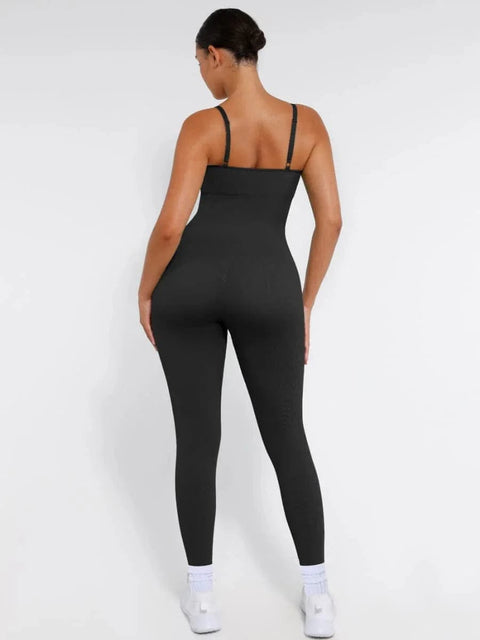 CurvyPower | Australia Jumpsuit Ribbed Plus Size Bodycon Jumpsuits Shaper with Removable Pads