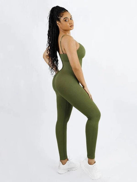 CurvyPower | Australia Jumpsuit Ribbed Plus Size Bodycon Jumpsuits Shaper with Removable Pads