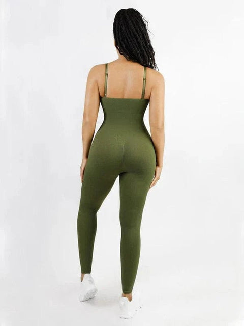 CurvyPower | Australia Jumpsuit Ribbed Plus Size Bodycon Jumpsuits Shaper with Removable Pads