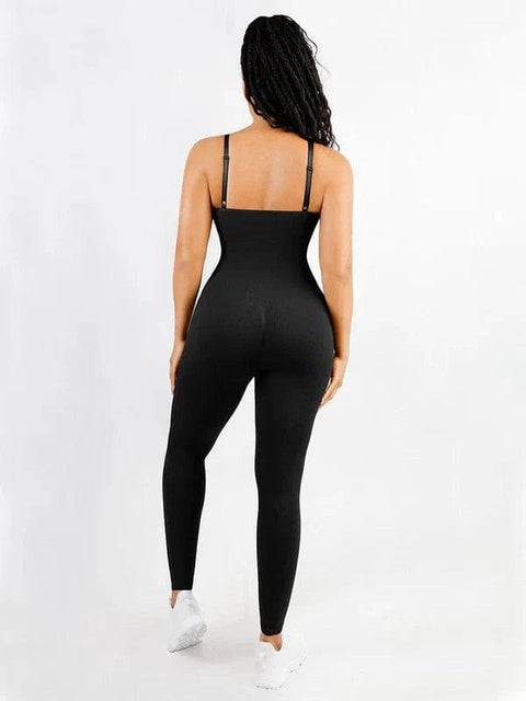 CurvyPower | Australia Jumpsuit Ribbed Plus Size Bodycon Jumpsuits Shaper with Removable Pads