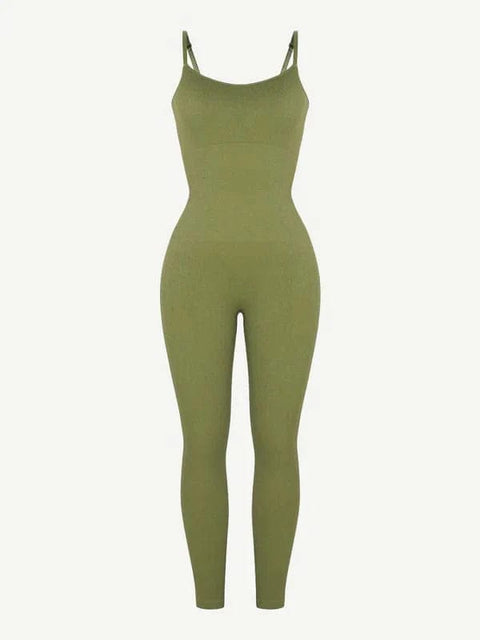 CurvyPower | Australia Jumpsuit Ribbed Plus Size Bodycon Jumpsuits Shaper with Removable Pads