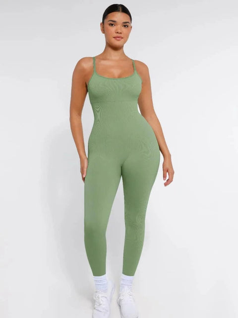 CurvyPower | Australia Jumpsuit Ribbed Plus Size Bodycon Jumpsuits Shaper with Removable Pads